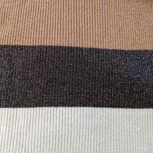 Banana Republic Striped Metallic Turtleneck Medium - Picture 2 of 4